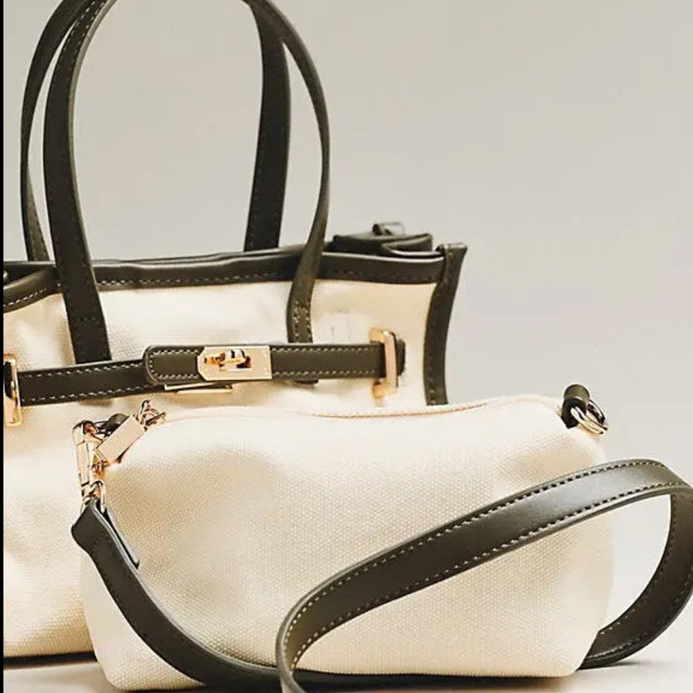 Anthropologie Black and Cream Crossbody Bag NWT - Picture 2 of 11